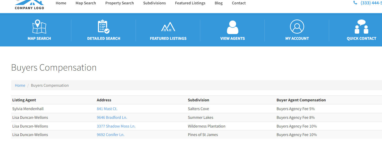 buyers compensation page